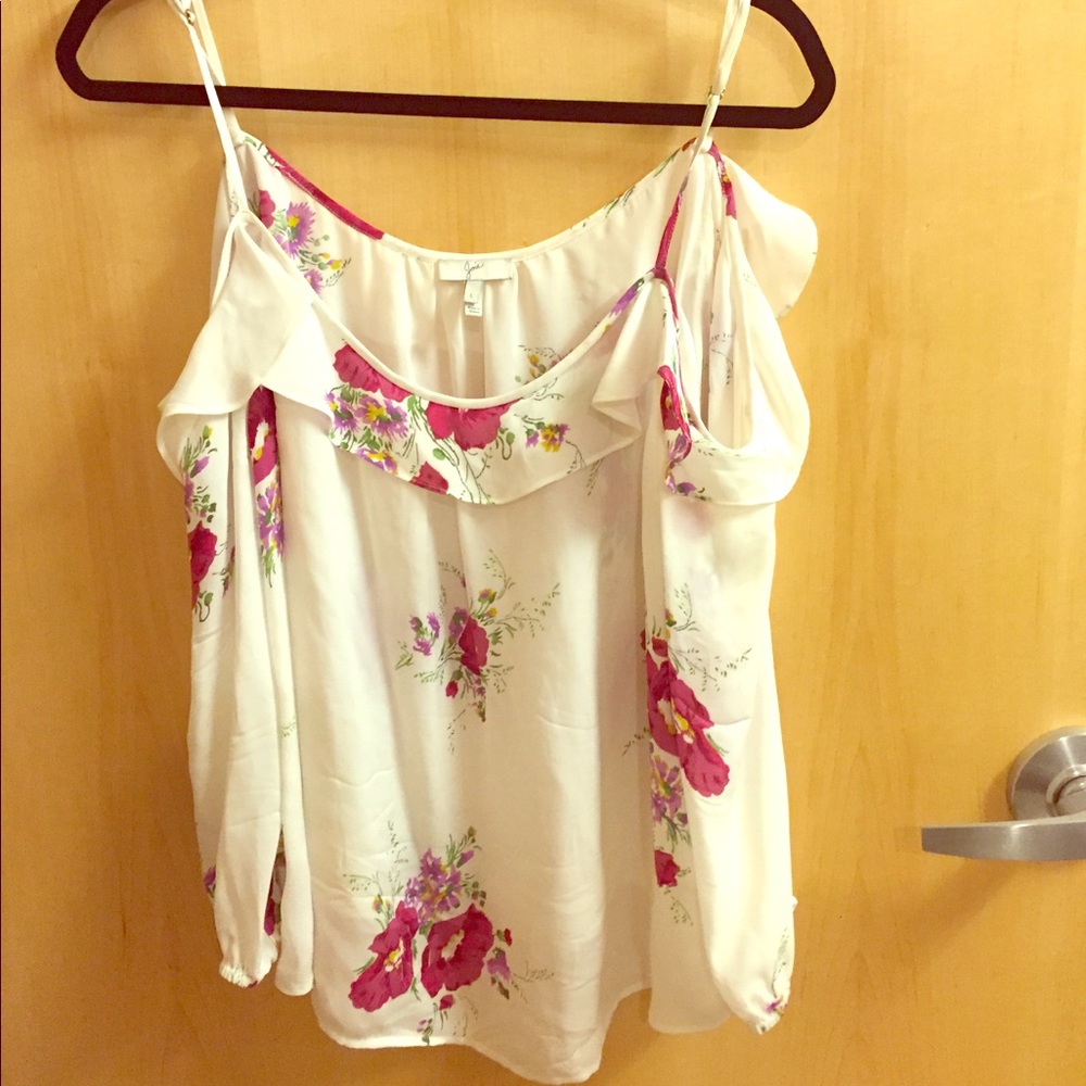 Joie off the shoulder floral blouse size L